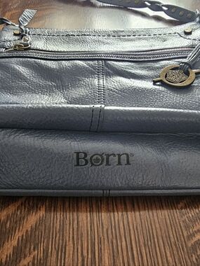 Blue Leather Crossbody Bag By Born